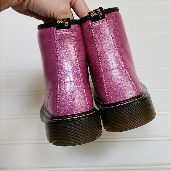 NWT Dr. Martens Junior 1460 Pink Glitter Lace Up Boots - Picture 4 of 10